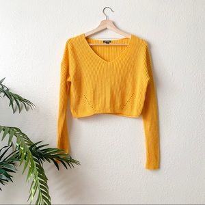 Cropped yellow sweater